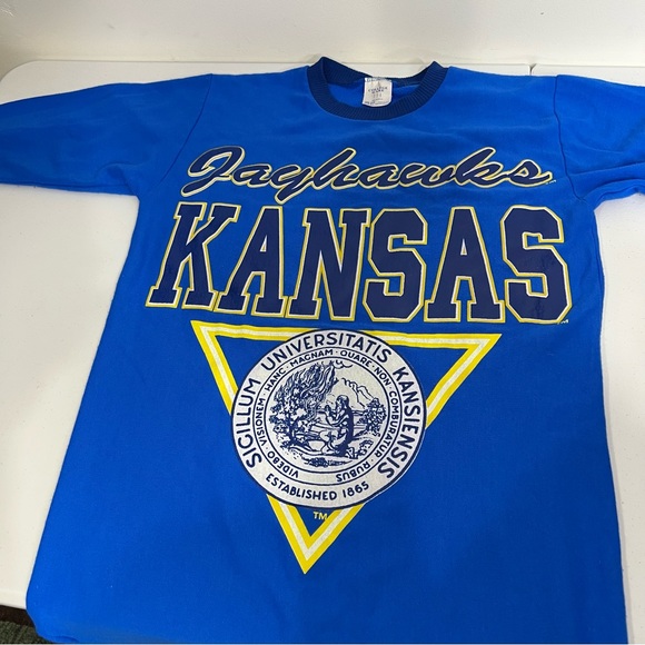Vtg College Ware One Size Fits Most Sleepshirt University of Kansas KU Jayhawks - Picture 9 of 10